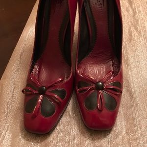 Red patent leather heels